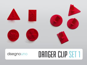Party Accessories | Danger (4 pz) in Red Processed Versatile Plastic