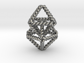 Interlocking Twisted Octahedrons 1.2" in Natural Silver (Interlocking Parts)