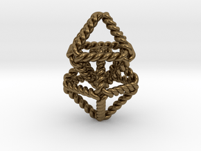 Interlocking Twisted Octahedrons 1.2" in Natural Bronze (Interlocking Parts)