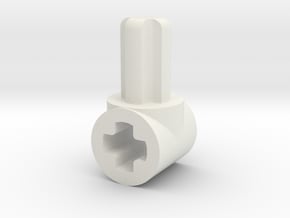 Lego-compatible F+M Axle Connector in White Natural Versatile Plastic