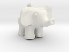 Baby Elephant Pendant in White Natural Versatile Plastic