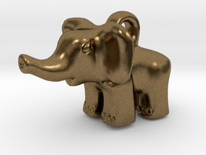 Baby Elephant Pendant in Natural Bronze