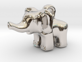 Baby Elephant Pendant in Rhodium Plated Brass