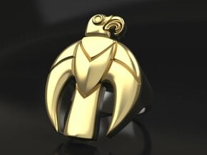 SCYTHIAN EAGLE  RING in Polished Gold Steel: 9 / 59