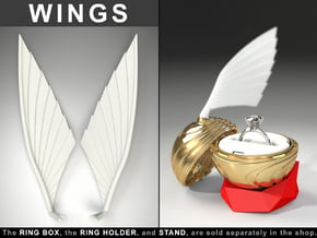 WINGS (CORAL MODEL) - To "Coral Snitch" Ring Box in White Processed Versatile Plastic