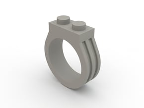 Brick Ring-2 Stud, Size 8 in White Processed Versatile Plastic