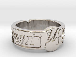 Moment Ring - Love Live in Rhodium Plated Brass