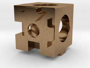 MakerBeam (10x10mm) 3 Corner Cube in Natural Brass