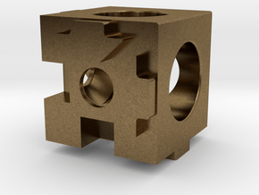 MakerBeam (10x10mm) 3 Corner Cube in Natural Bronze