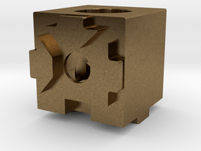 MakerBeam (10x10mm) 2 Corner Cube in Natural Bronze