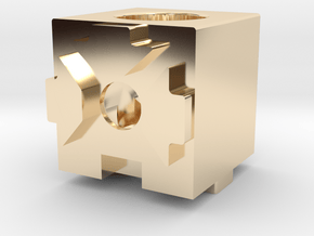MakerBeam (10x10mm) 2 Corner Cube in 14k Gold Plated Brass