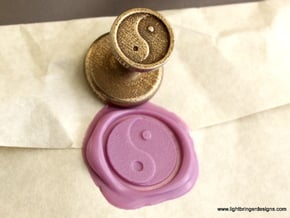Yinyang Wax Seal in Polished Bronzed Silver Steel