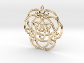 Celtic Pendant "Aoibhneas"  (EEV-nass) in 14k Gold Plated Brass