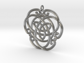 Celtic Pendant "Aoibhneas"  (EEV-nass) in Natural Silver