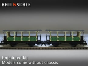SET 2x Aussichtswagen (N 1:160) in Tan Fine Detail Plastic