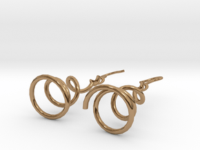 Earrings Twist 001 in Polished Brass (Interlocking Parts)