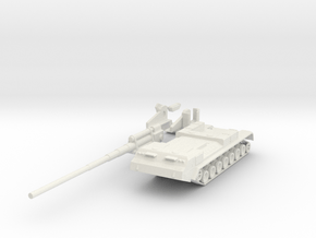 Miniature 2S7 Pion Tank - Russian in White Natural Versatile Plastic: 1:144