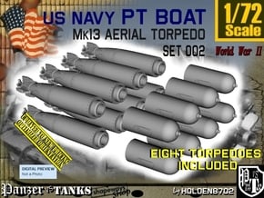 1/72 Torpedo Mk13 For PT Boat Set002 in Tan Fine Detail Plastic
