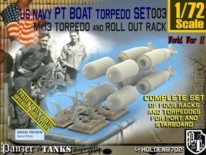 1/72 Torpedo Mk13 W Rack For PT Boat Set003 in Smooth Fine Detail Plastic