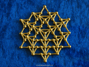 64 Tetrahedron Grid in Polished Gold Steel