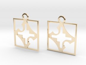 square cross hole earrings in 14k Gold Plated Brass