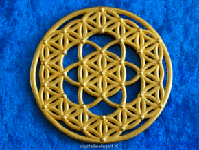 Seed Of Life - Flower Of Life in Polished Gold Steel