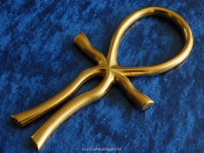 Lemurian Ankh - Large in Polished Gold Steel