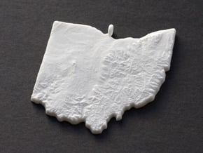 Ohio Christmas Ornament in White Natural Versatile Plastic