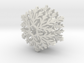Snowflake Earrings in White Natural Versatile Plastic