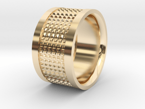 Repeating Texture Band with Carved Pyramids in 14K Yellow Gold: 5 / 49