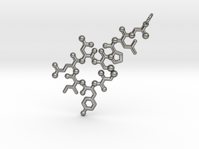 oxytocin molecule pendant in Polished Silver