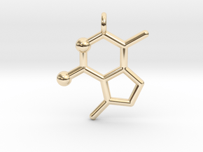catnip molecule pendant in 14K Yellow Gold