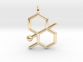 geosmin petrichor molecule pendant in 14K Yellow Gold