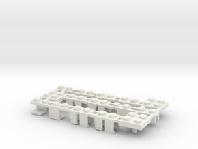 Building Block Interface for Action Figures ABC in White Natural Versatile Plastic