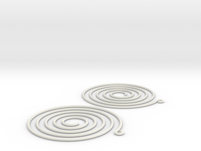 Earrings Spiral 001 in White Natural Versatile Plastic