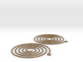 Earrings Spiral 001 in Natural Brass