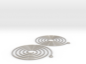 Earrings Spiral 001 in Rhodium Plated Brass