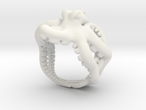 Octopus Ring2 19mm in White Natural Versatile Plastic