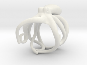 Octopus Ring 21mm in White Natural Versatile Plastic