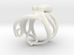 Octopus Ring 21mm in White Premium Versatile Plastic