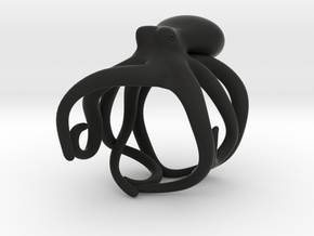 Octopus Ring 20mm in Black Premium Versatile Plastic