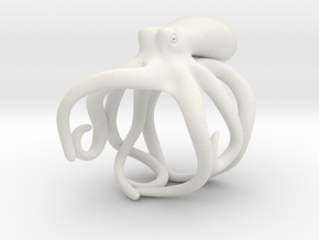Octopus Ring 19mm in White Natural Versatile Plastic