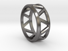 Geometric ring V1 in Polished Nickel Steel: 8 / 56.75