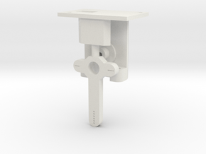 HO Steel Post Single Mech - FUD Base & Details in White Natural Versatile Plastic