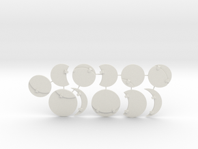 Miniature Base toppers  in White Natural Versatile Plastic