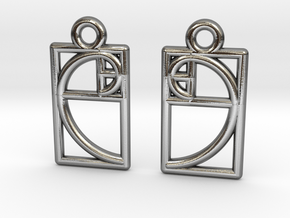 Golden Ratio Earrings in Polished Silver