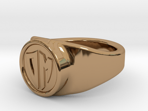 Customizable signet ring in Polished Brass