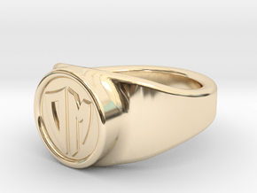 Customizable signet ring in 14K Yellow Gold