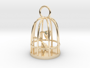 Beauty & the Beast inspired Rose In Cage Pendant in 14K Yellow Gold