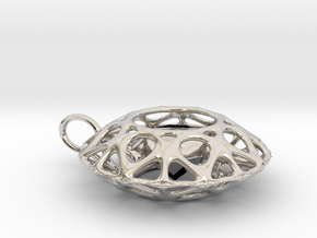 Brilliant diamond pendant in Rhodium Plated Brass